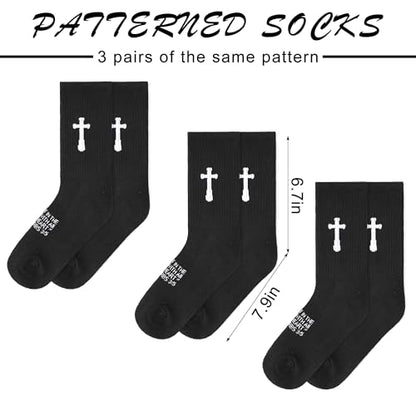 3 Pairs Christian socks Prayer socks Birthday Gifts for Dad,Men Husband Grandp Fathers Day Christmas - color: Proverbs 3:5 - Black