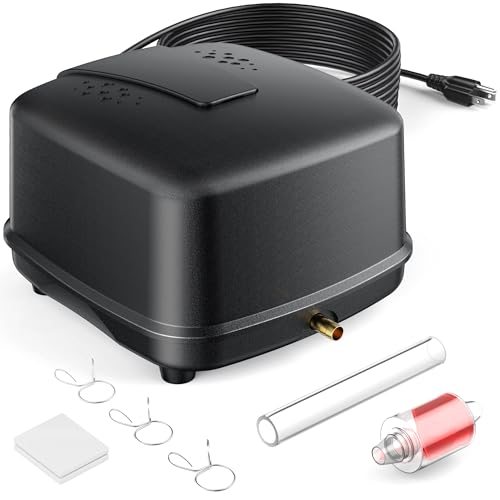 Antfraer Pond Aerator, 635GPH 40L/min Ultra Quiet 43dB IP65 Waterproof Outdoor Air Pump for Koi Pond Water Garden Septic Tank, Winter Ice Prevention All Season - style: Pond Aerator