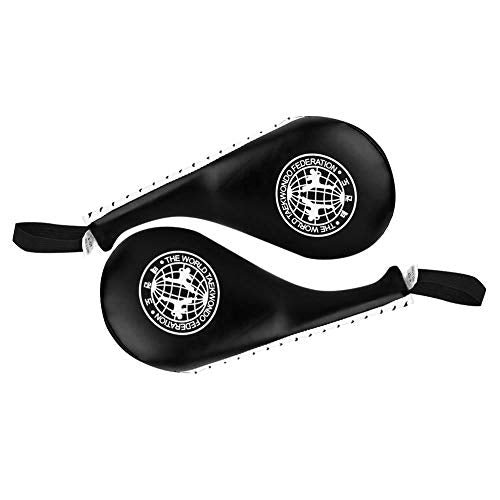 Taekwondo Kick Pad - 15x7 Inch PU Leather Strike for Karate, Muay Thai, and Martial Arts Training - color: Black