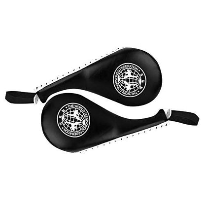 Taekwondo Kick Pad - 15x7 Inch PU Leather Strike for Karate, Muay Thai, and Martial Arts Training - color: Black