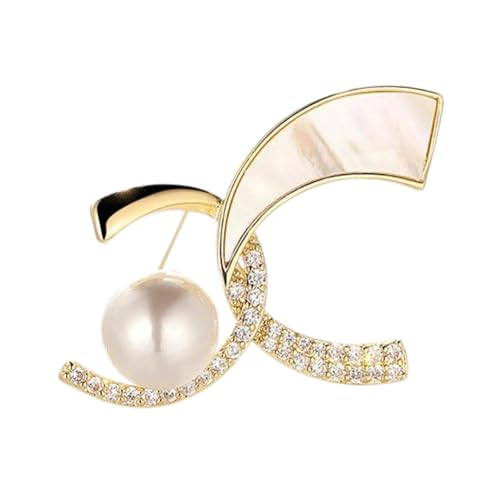 Chic Pearl Crystal Brooch Pins for Women Girls Fashion Shawl Pin Corsage Brooch Party Ceremony Accessories Dance Banquet Pins - color: 1#