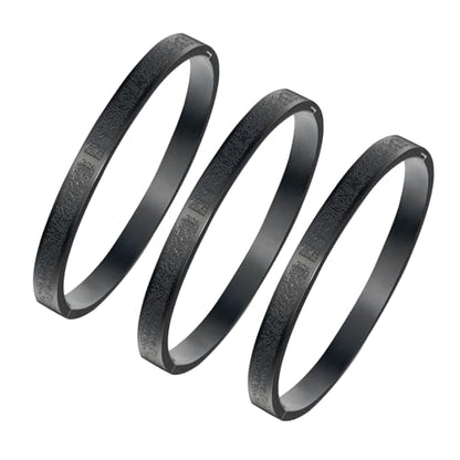 AYATUL KURSI Islamic Jewelry Bracelets Stainless Steel Openable Bangles Arabic Calligraphy Islamic Faith Gifts Messager Islamic Calligraphy Muslim Men Jewelry Bracelets Gift for Women - color: 3-Black