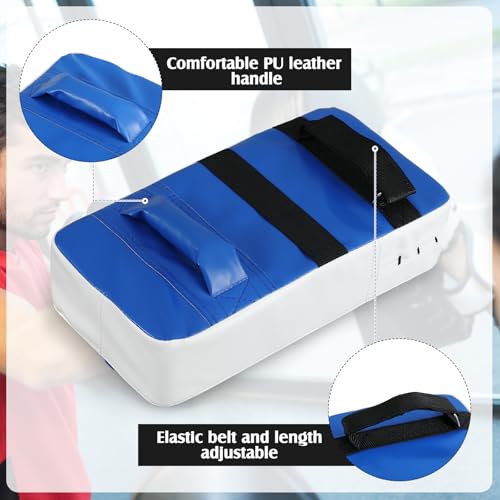 Gemscream 10 in 1 Taekwondo Kick Pad Boxing Training Equipment Set, Focus Pads Boxing Gloves Safety Head Guard Wrist Bands for Kickboxing, Karate, Muay Thai, MMA Training - color: Blue