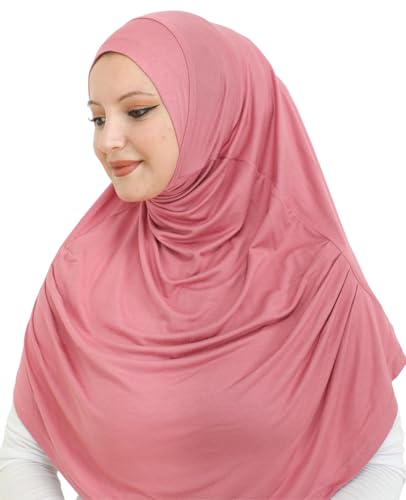 Prien Ready To Wear Hijab For Women, Instant Turban, Soft Muslim Scarf For Prayer, Long Hijabs, Islamic Clothes, Jersey Abaya - color: Dusty Rose