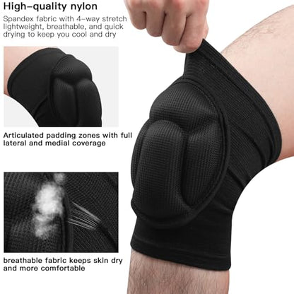 Knee Pads for Women & Men, Basketball Knee Pads Volleyball Knee Pads for Women Men Wrestling Knee Pads Wrestling Gear, Crash Pad Snowboarding Gear Knee Protector Soft Knee Pads for Work (Medium, Black)
