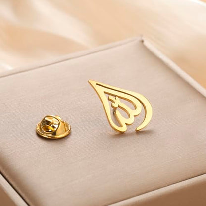 Dreamtimes Islamic Allah Ayatul Kursi Stainless Steel Brooch Pin for Men- Elegant Hijab Pin Muslim Women Jewelry Durable Quran Pendant for Prayer Gift for Eid & Ramadan - color: Gold-1