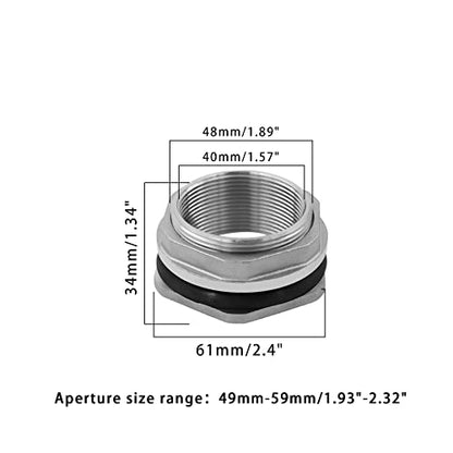 1.2" Bulkhead Water Tank Connector SUS304 Stainless Steel Thru-Bulk Fitting, Pipe Adapter for Rain Barrels, Aquariums, Tubs, Pools - size: 1.2"