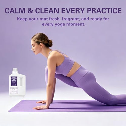 Fitness Mat Cleaner Concentrate Makes 6.86 Gal(1:25)-Yoga Mat Cleaner Spray,Powered By Essential Oil,Removes Sweat & Odor,No Sticky Residue,Plant Based,Safe for All Mats(33.8oz, Lavender) - size: 33.8 Fl Oz (Pack of 1)