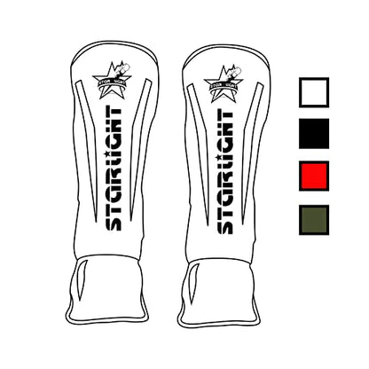 MMA Martial Arts Shin Guards – Padded, Adjustable Muay Thai Leg Guards with Instep Protection for Kickboxing/MMA Training and Sparring – Durable, Professional Equipment