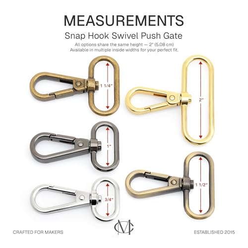 CRAFTMEMORE Snap Hook Swivel Push Gate Lobster Clasps Fashion Clips Purse Making FS10 Pack of 10 (Antique Brass, 1-1/2 Inch) - color: Antique Brass, size: 1-1/2 Inch