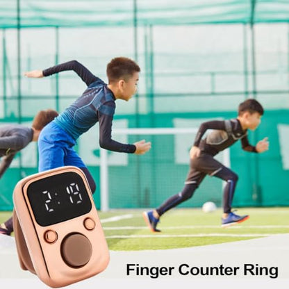 Counter Clicker Portable Hand Finger Counting Clicker | Smart for Family Friends Home Young People Elderly Office Daily Wear - color: Gold