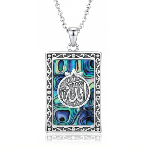 PROESS 925 Sterling Silver Hamsa/Allah Necklace Evil Eye Amulet Jewelry Gifts for Men Women - style: Tarot Allah