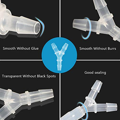 3/4" Hose Barb Fitting Equal Barbed Y Shaped 3 Way plastic Tubing Joint Splicer Mender Adapter Union for Oxygen Tubing Pipe Household Fuel Gas Liquid Air (Pack of 4) - size: 3/4 Inch