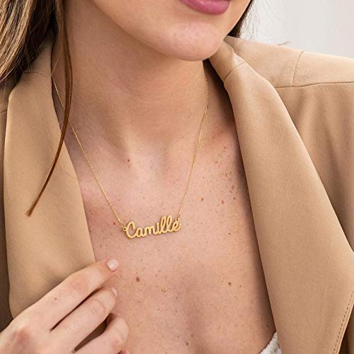 Custom Name Necklace with Heart Personalized 18K Gold Plated Name Necklace with Birthstone Customized Necklace Gift for Women