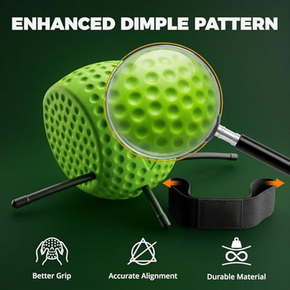 The Connector Golf Training Aid Ball, Golf Swing Trainer for Fix Chicken Wing – Posture Correction Kit with Arm Band, Golf Training Aids Swing Mechanics, Muscle Memory Builder, Perfect Golf Gift Set