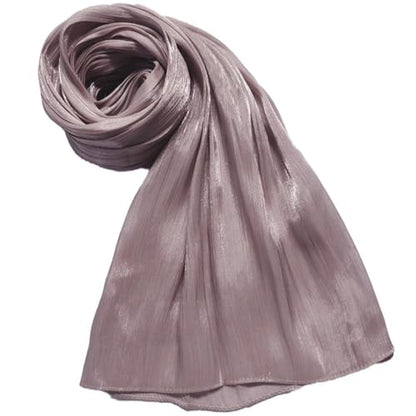 Women Premium Hijab Head Scarf Lightweight Shimmer Scarves Crepe Wedding Shawls and Wraps for Evening Dresses Shiny - color: Pi-purple 10#