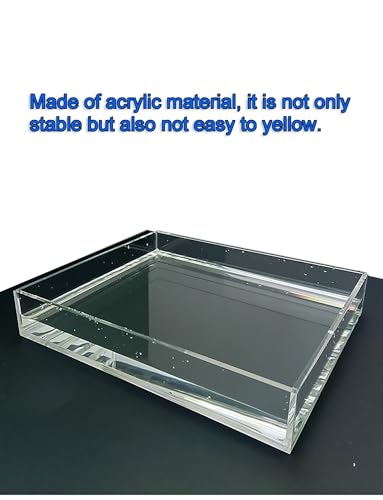 5MM/0.2In Thickness Acrylic Display Cabinet, Shallow Water Tank, Portable Food and Cosmetics Storage Box, Transparent Acrylic Floating Photography Props Shooting Tray(15x25x10cm/5.9x10x3.9in) - size: 15x25x10cm/5.9x10x3.9in