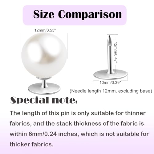 ZLMCUJE 10 Sets Big 14mm No Sew Pearl Buttons Brooch Fixed pins Removable Reusable for Coat Cardigan and Other DIY Craft - size: 14mm/0.55inch