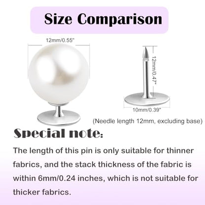 ZLMCUJE 10 Sets Big 14mm No Sew Pearl Buttons Brooch Fixed pins Removable Reusable for Coat Cardigan and Other DIY Craft - size: 14mm/0.55inch