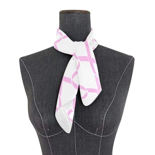 Women's Silk Scarf Square Satin Head Scarves Fashion Neck Scarf Hair Wraps Silk Bandana - color: Cancer Awareness Ribbon