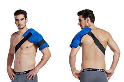 Koo-Care 2 Large Gel Ice Packs for Injuries Reusable Hot Cold Pack Wrap with Strap - Flexible Cold Compress for Shoulder Rotator Cuff, Hip, Knee Replacement Pain Relief Post-Surgery Recovery 11" x 14" - size: 11" x 14" (3-Piece Set)