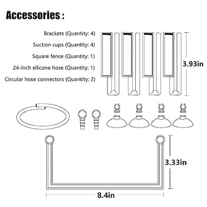 HOZOE Floating Plant Fence for Aquarium, Separates Floating Plants, Automatically Adjusts Height with Water Level, Suitable for All Floating Plants and Most Aquariums. - style: Combo Pack