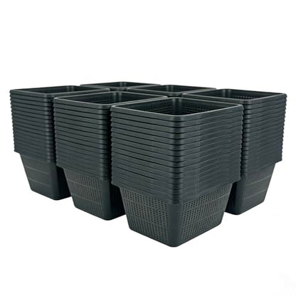 16 Pcs 9 Inch Square Aquatic Plant Baskets for Hydroponics Water Garden Plant Pots Black Plastic Mesh Basket Plastic Mesh Pond Containers for Live Aquarium Plants - style: 9" Square-16 PCS