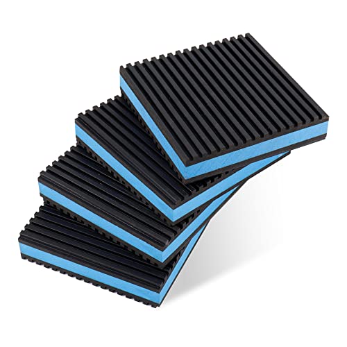 4 Pack Rubber Anti Vibration Pads,3 x 3 x 7/8 inches Heavy Duty EVA Isolation Mats for Air Conditioner,HVAC System,Compressors,Washer and Dryer Blue - size: 3 x 3 x 7/8 inches