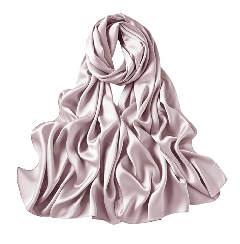 Lina & Lily Luxury Satin Hijab Head Scarf Shawl Wrap for Muslim Women Extra Long - color: Light Mauve