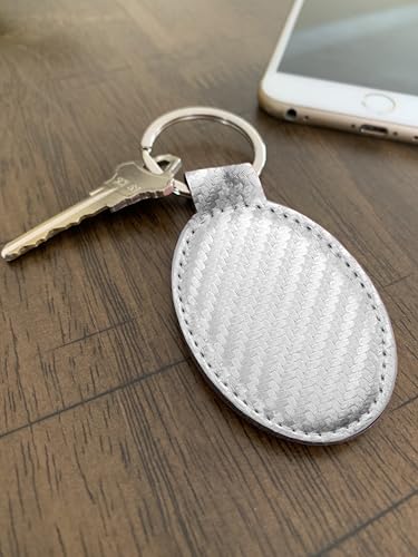 LaserGram Oval Keychain, Allah 1, Personalized Engraving Included (Carbon Fiber Silver) - color: Carbon Fiber Silver