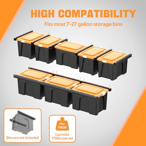 Ultrawall Overhead Garage Storage Rack, Heavy Duty Ceiling Storage Rack, 26 Inch Adjustable Ceiling Bin Storage System, 6 Sets for 5 Bins - style: For 5 Bins