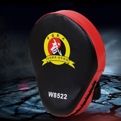 Boxing Punch Mitts, PU Boxing Pads Curved Focus Mitts, Adjustable Punching Hand Pads for Martial Arts Karate MMA Muay Thai - color: Red