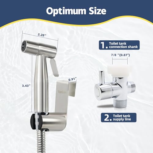 Handheld Bidet Sprayer for Toilet - Bidets for Existing Toilets Adjustable Water Pressure with Bidet Hose for Feminine Wash, Stainless Steel Muslim Shower Jet Spray for Toilet - style: 1 Pack