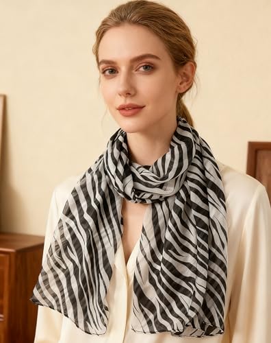 Mealah Womens-Leopard Print Shawl Scarf - Lightweight Wrap Scarves Shawl Cheetah Sunscreen Scarve for Spring Summer Travel - color: Zebra Print