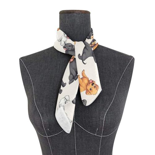 Women's Silk Scarf Square Satin Head Scarves Fashion Neck Scarf Hair Wraps Silk Bandana - color: Cute Puppy