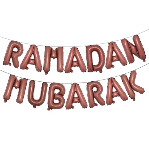 16 inch Multicolor Eid MUBARAK Foil Balloons Party Decoration Supplies RAMADAN MUBARAK Decoration Happy EID Balloons For Muslim EID Ballon (RAMADAN MUBARAK Chocolate) - color: Ramadan Mubarak Chocolate