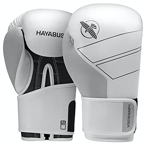 Hayabusa S4 Leather Boxing Gloves for Women & Men - color: White, size: 14 oz