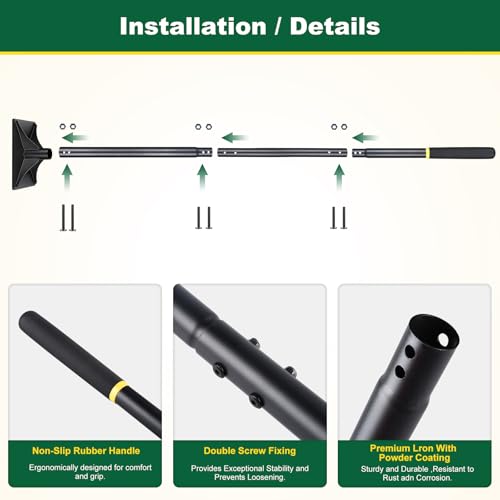 Tamper Tool 10"x10" Heavy Duty Steel Hand Tamper for Leveling Soil, Gravel, Sand, Asphalt Compactor Tool for Landscaping, Paver, Driveway, and Blacktop Repair - size: 10"x10"