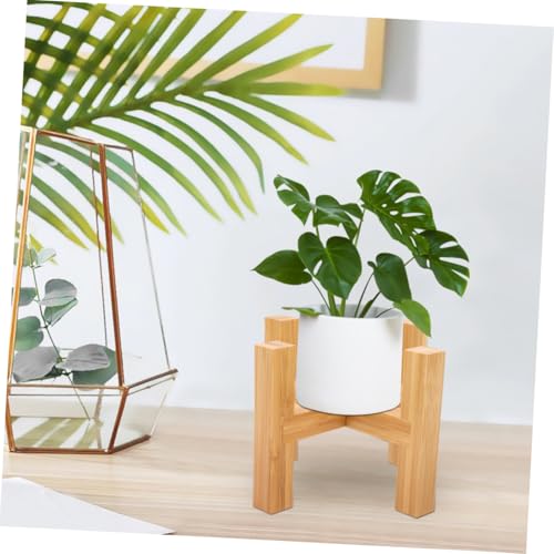 1Set Wooden Flowerpot Stand with Non Slip Mats Legged Indoor Plant Holder for Home Decor Craft Adornment Fish Tank Support Smooth Surface Durable Material