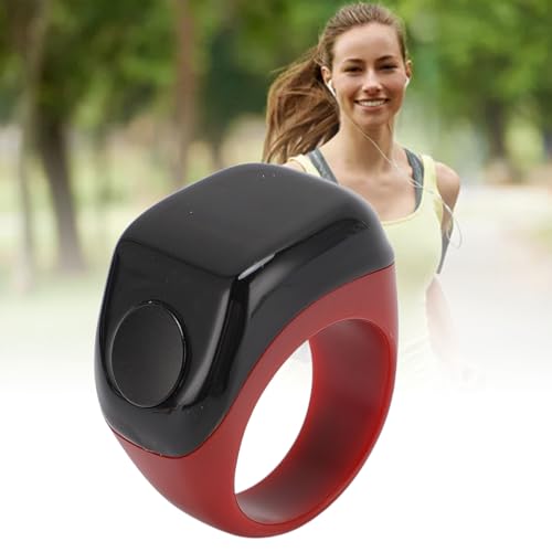 Finger Smart Tally Counter Ring, Muslim Digital Azan Alarm Clock, Vibration Reminder, Touch Control, 0.42in Screen, for Nice Islamic Gift - color: Coffee