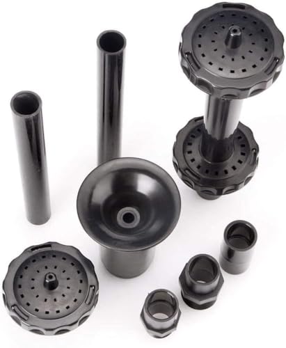 RUIAN Fountain Pond Nozzles, Solar Fountain Water Feature Pond Pump Accessories Fountain Nozzles Replacement Parts Set for Garden/Fish Tank (2 Layers) - color: BlackA
