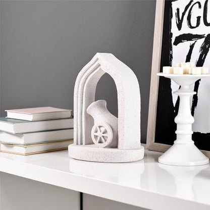 Antique-Style Heavyweight Arch Bookends Made of Durable Resin, These Non-Slip bookends are Perfect for Holding Large Books. an Ideal Gift for Birthdays, Christmas, or Thanksgiving. - color: Ramadan Bookshelf Statue