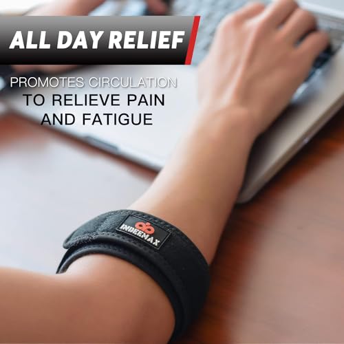 Elbow Brace for Tendonitis and Tennis Elbow for Women Men, 2 Pack Golfers Elbow Brace Counterforce Band with Compression Pad, Effective Tendon Pain Relief, Black - color: Black
