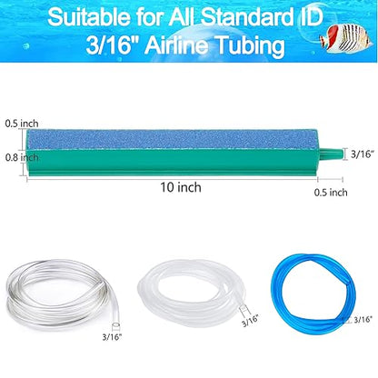 Aquarium Air Stone 10 Inch Long Air Stone Bar Kit with Square Oxygen Diffuser Bubble Release Mineral Airstones for Fish Tank Pumps DWC Bucket Reservoir Pond - color: Blue Stone Bar, size: 10 Inch 5PCS