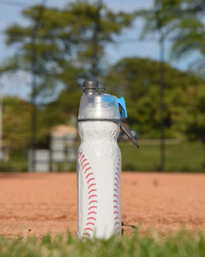 O2COOL Mist N Sip 20 oz Misting Sports Reusable Water Bottle Artist | Yes - color: Baseball, style: 1 Pack