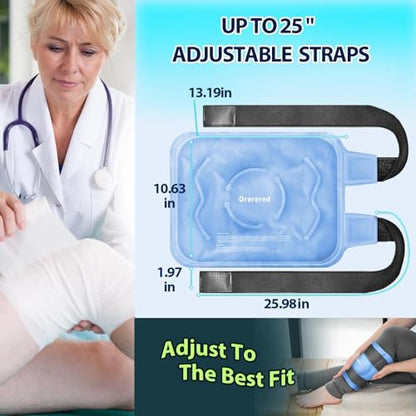 Ice Packs for Injuries Reusable, Knee Gel Ice Pack Wrap Pain Relief for Knee Replacement Surgery, Swelling, Meniscus Tear, ACL, Sports Injuries, Bruises and Arthritis, Elbow Ice Pack Blue - color: Knee Ice Wrap-blue