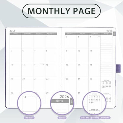 2026-2027 Planner - Academic Planner 2026-2027 Weekly Monthly Planner, July 2026 - June 2027, 5.7'' x 8.4'', Thick Paper, Leather Cover, Pen Holder, Back Pocket, Perfect Daily Organizer - Purple - color: Purple
