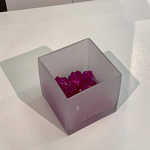 WGV Cube Glass Vase, Candle Holder, 5"x5"x5", Frosted Elegant Floral Accent Container Planter Terrarium Storage for Wedding Party Ceremony Event Office Home Decor, 1 Piece - size: 5" Frosted