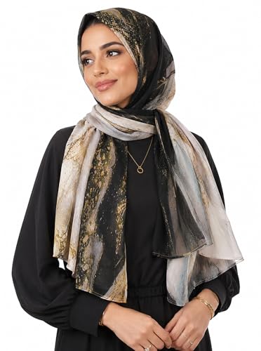 Watercolor Floral Hijab Scarf for Women - color: Rp-16#