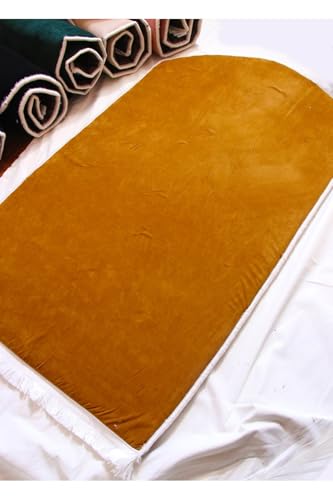 Prayer Rug Orthopedic Velvet Padded 27x47 Inch Non-Slip Faux Leather Base Comfortable Knee Support Plain Design Brown - Brown, 28x47 inch